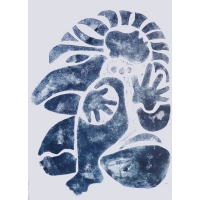 2 Mayan Collagraph 56x40cm